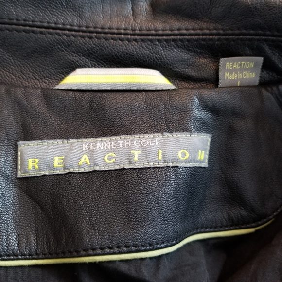 Kenneth Cole Reaction Genuine Leather Moto Jacket, Size L - Picture 14 of 16